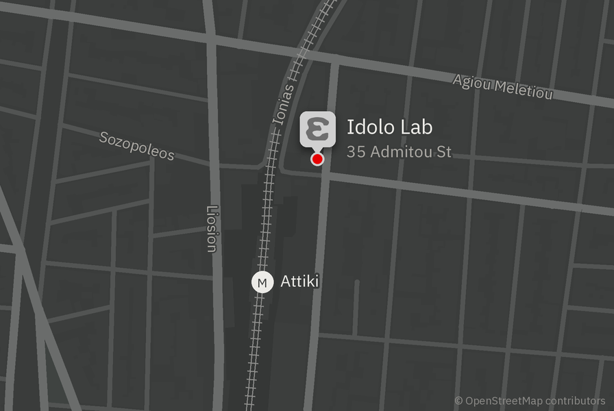 Map: Idolo Lab at 35 Admitou St, near Attiki metro station